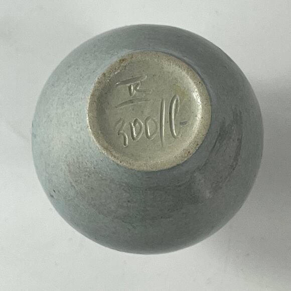 German Blue Flower Oil Cruet Signed Pottery Vintage Unique Tableware Handarbeit - Picture 6 of 9